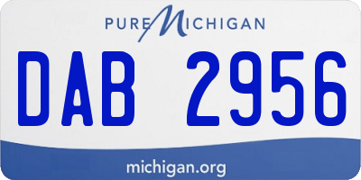 MI license plate DAB2956