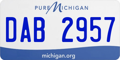 MI license plate DAB2957