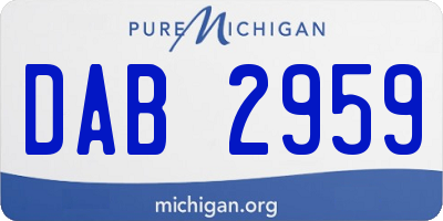 MI license plate DAB2959