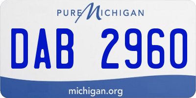 MI license plate DAB2960