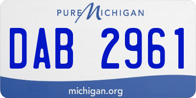 MI license plate DAB2961