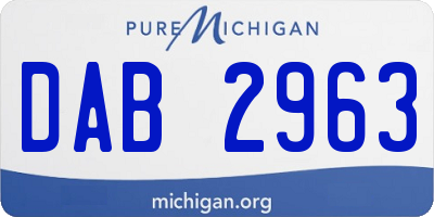 MI license plate DAB2963