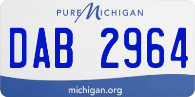 MI license plate DAB2964