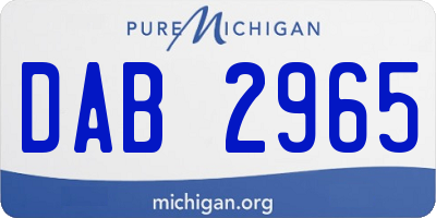 MI license plate DAB2965