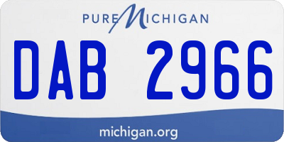 MI license plate DAB2966