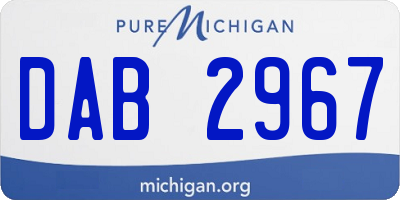 MI license plate DAB2967