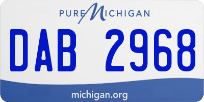 MI license plate DAB2968