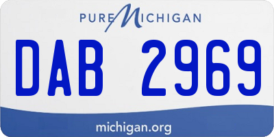 MI license plate DAB2969