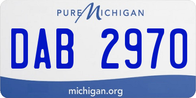 MI license plate DAB2970