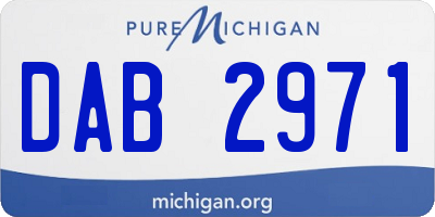 MI license plate DAB2971