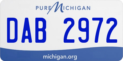 MI license plate DAB2972