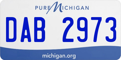 MI license plate DAB2973