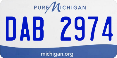 MI license plate DAB2974