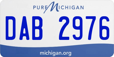 MI license plate DAB2976