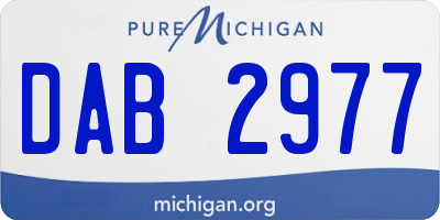 MI license plate DAB2977