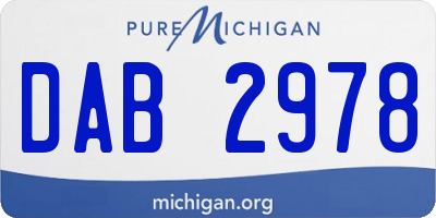 MI license plate DAB2978