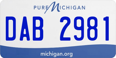MI license plate DAB2981
