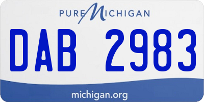 MI license plate DAB2983