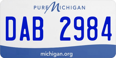 MI license plate DAB2984