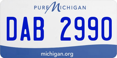 MI license plate DAB2990