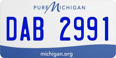 MI license plate DAB2991