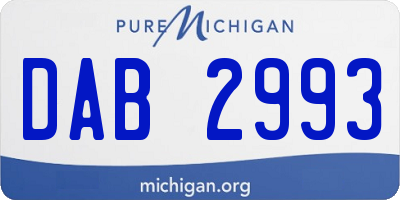 MI license plate DAB2993