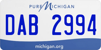 MI license plate DAB2994