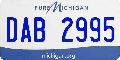 MI license plate DAB2995