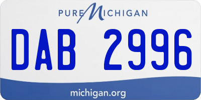 MI license plate DAB2996