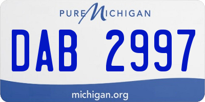 MI license plate DAB2997