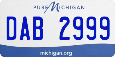 MI license plate DAB2999