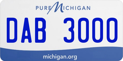 MI license plate DAB3000