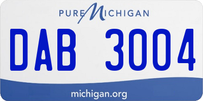 MI license plate DAB3004