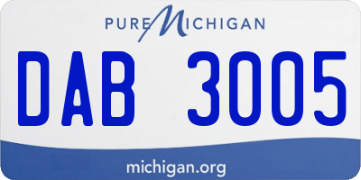 MI license plate DAB3005