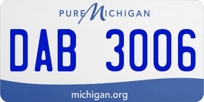 MI license plate DAB3006
