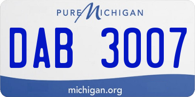 MI license plate DAB3007