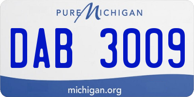 MI license plate DAB3009