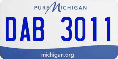 MI license plate DAB3011