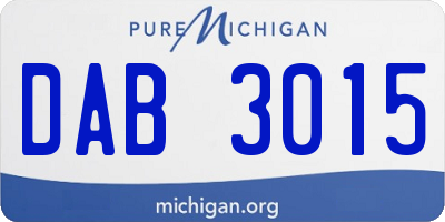 MI license plate DAB3015