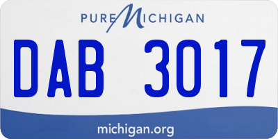 MI license plate DAB3017