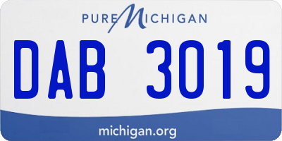 MI license plate DAB3019