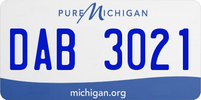 MI license plate DAB3021