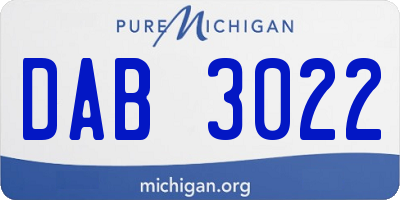 MI license plate DAB3022