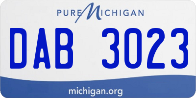 MI license plate DAB3023