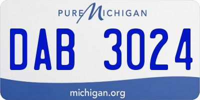 MI license plate DAB3024