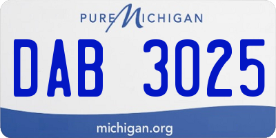MI license plate DAB3025