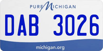 MI license plate DAB3026