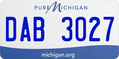 MI license plate DAB3027