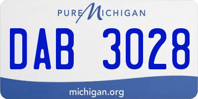 MI license plate DAB3028