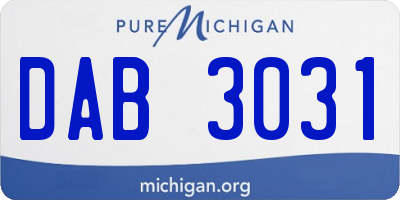 MI license plate DAB3031